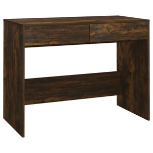 Bureau table poste de travail meuble d'ordinateur informatique étude chêne fumé 101 x 50 x 76 5 cm Aggloméré brun 02_0023569