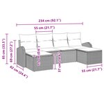 vidaXL Ensemble de canapé de jardin 6 pièces avec coussins beige en poly rotin