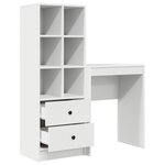 vidaXL Bureau en bois reconstitué blanc avec rangement