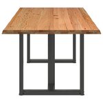 vidaXL Table à manger et bord naturel bois massif chêne rectangulaire