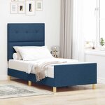 vidaXL Cadre de lit avec tête de lit Bleu 100 x 200 cm tissu