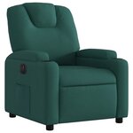 vidaXL Fauteuil inclinable électrique Vert foncé Tissu