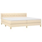 vidaXL Sommier à lattes de lit avec matelas Crème 200x200 cm Tissu