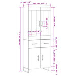 vidaXL Buffet haut Sonoma gris 69 5x34x180 cm Bois d'ingénierie