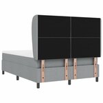 vidaXL Lit à ressorts avec matelas Gris clair 140 x 200 cm tissu
