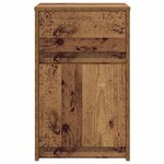 vidaXL Armoire de chevet LED 2 Pièces Bois ancien 38 x 34 x 61 cm