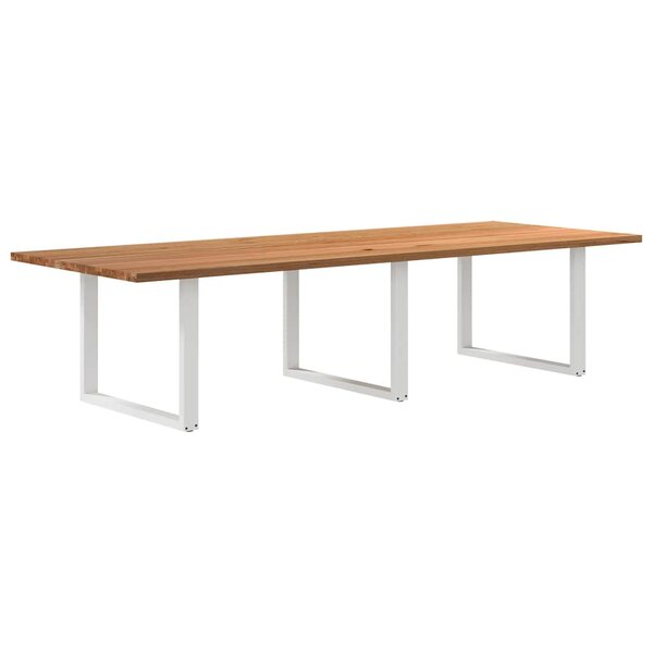 vidaXL Table à manger marron clair bois de chêne massif rectangulaire