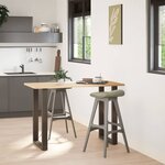 vidaXL Pieds de table de bar en U 2 pièces Acier naturel 60 x (90-91) cm Acier