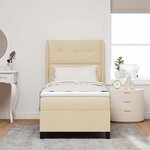 vidaXL Lit à ressorts avec matelas Crème 200 x 80 cm tissu
