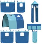 vidaXL Lit mezzanine enfants avec tour bleu 90x190 cm bois pin massif