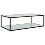 vidaXL Table basse Blanc 120x60x35 cm Verre trempé