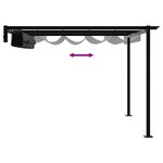 vidaXL Gazebo mural Anthracite Acier