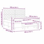 vidaXL Lit à ressorts avec matelas Gris clair 200 x 200 cm Velours