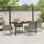 vidaXL Ensemble de salle à manger pour jardin 5 Pièces Gris Poly rotin
