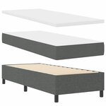 vidaXL Lit à ressorts avec matelas Gris foncé 80 x 200 cm tissu