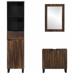 vidaXL Ensemble de mobilier de salle de bain 3 Pièces Marron noyer