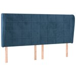 vidaXL Tête de lit avec oreilles Bleu foncé 163x23x118/128 cm Velours