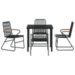 vidaXL Ensemble de salle à manger de jardin 5 pièces Noir Rotin PVC