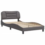 vidaXL Cadre de lit sans matelas Hvar gris 100x200 cm similicuir