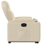 vidaXL Fauteuil inclinable Crème Tissu