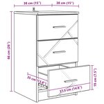 vidaXL Cabinet de chevet avec tiroir Chêne sonoma 38 x 38 x 66 cm