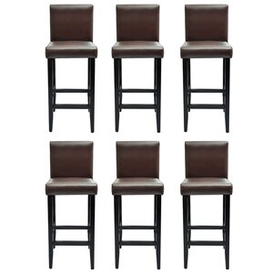 vidaXL Tabourets de bar lot de 6 marron foncé similicuir