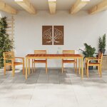 vidaXL Ensemble de salle à manger pour jardin 7 Pièces Marron
