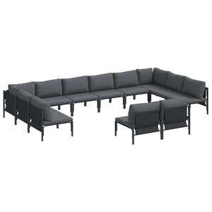 vidaXL Ensemble de canapé de jardin Anthracite Acier