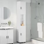 vidaXL Cabinet de salle de bain avec stockage Blanc 30 x 35 x 192 cm