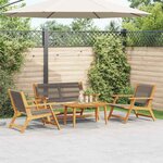 vidaXL Chaises de jardin avec table 4 Pièces Gris 90 x 45 x 40 cm