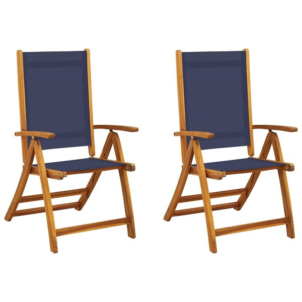 vidaXL Chaises pliables de jardin lot de 2 bois d'acacia et textilène