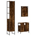 vidaXL Ensemble de meubles de salle de bain 3 Pièces Chêne fumé
