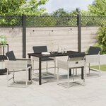 vidaXL Ensemble de salle à manger de jardin 5 pièces avec coussins en poly rattan gris clair