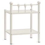 vidaXL Table de chevet Blanc/transparent 45x34 5x60 5cm Métal et verre