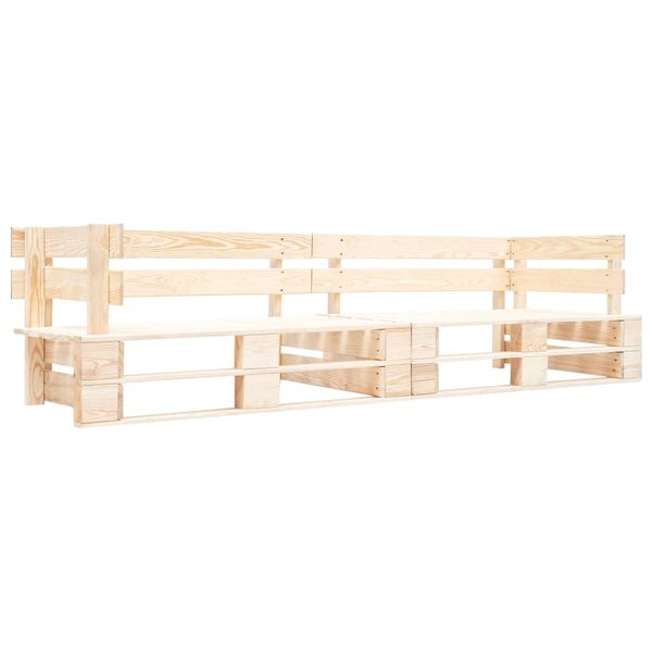 vidaXL Canapé de jardin palette 2 places bois naturel
