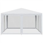 vidaXL Tente de fête avec 8 parois latérales en maille blanc 4x4m PEHD