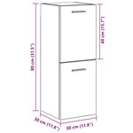 vidaXL Meuble de Salle de Bain avec porte Chêne noir 30 x 30 x 80 cm
