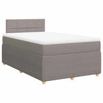 vidaXL Sommier à lattes de lit avec matelas taupe 120x190 cm tissu