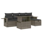 vidaXL Salon de jardin 6 Pièces avec coussins gris résine tressée