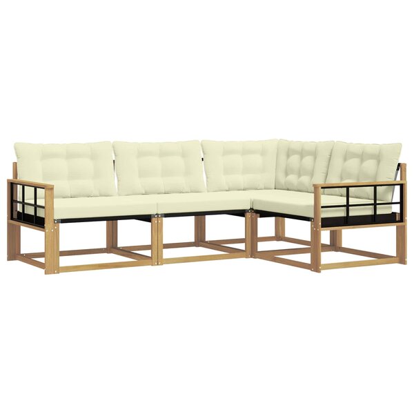 vidaXL Ensemble de canapés d'extérieur 4 pc Blanc et crème