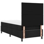 vidaXL Lit à ressorts avec matelas noir 90x200 cm en tissu