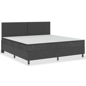vidaXL Sommier à lattes de lit Gris foncé Tissu 200x200 cm