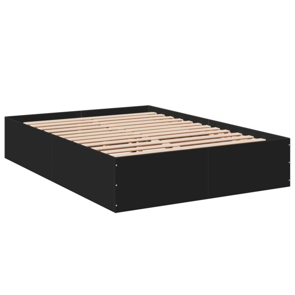 vidaXL Cadre de lit noir 140x190 cm bois d'ingénierie