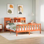 vidaXL Lit bibliothèque sans matelas cire marron 180x200 cm pin massif