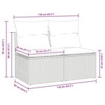 vidaXL Salon de jardin avec coussins 2 Pièces beige résine tressée acacia