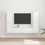 vidaXL Ensemble meuble TV 6 Pièces Blanc brillant Bois d'ingénierie