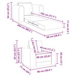vidaXL Canapé lit au sol 2-en-1 gris clair 98x71x83 cm tissu