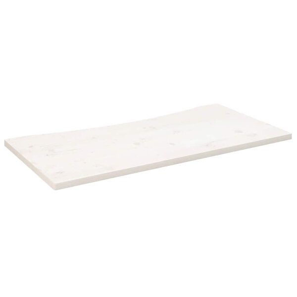 vidaXL Dessus de bureau blanc 110x60x2 5 cm bois massif de pin