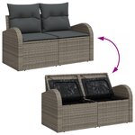 vidaXL Set de canapé de jardin 6 pièces avec coussins Gris Poly Rattan
