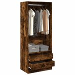 vidaXL Garde-robe chêne fumé 80x50x200 cm bois d'ingénierie